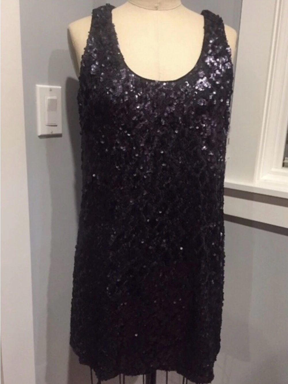 One Rad Girl Black Sequin Sleeveless Dress - Large